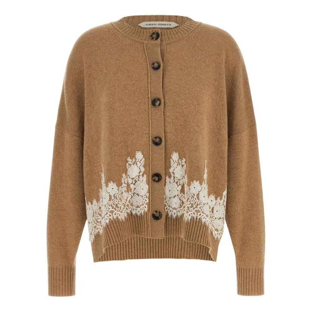 Alberta Ferretti Brown Cashmere Women's Cardigan